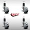 Service Caster 3'' SS Thermoplastic Rubber Swivel 1-5/8'' Expanding Stem Caster Set with Brake, 4PK SCC-SSEX20S314-TPRB-TLB-158-4 - alternate 4